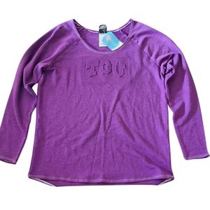 Texas Christian University TCU Football Adult long sleeve T-Shirt, Purple,Medium